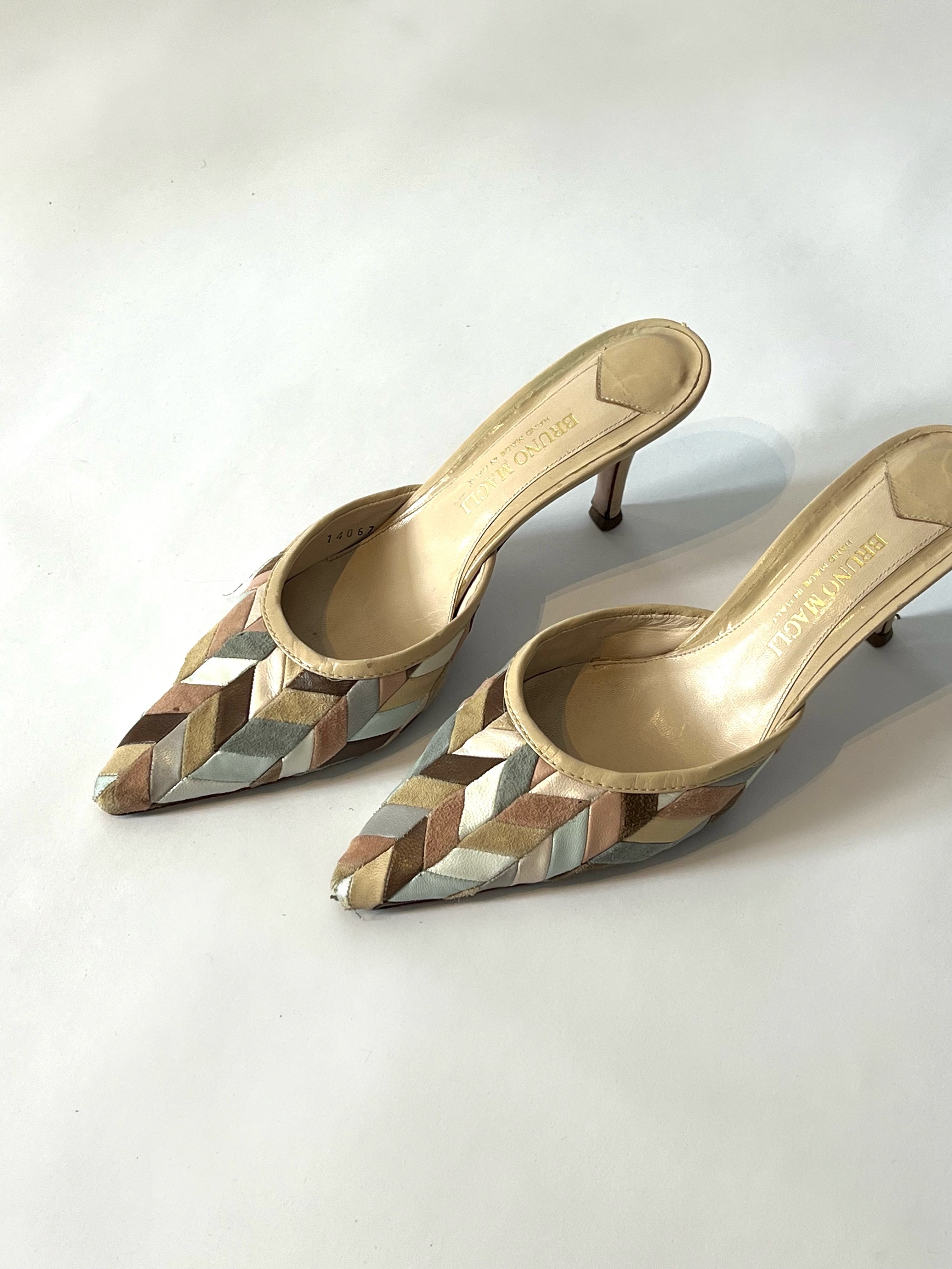 Vintage Bruno Magli Printed Mules Size 7.5