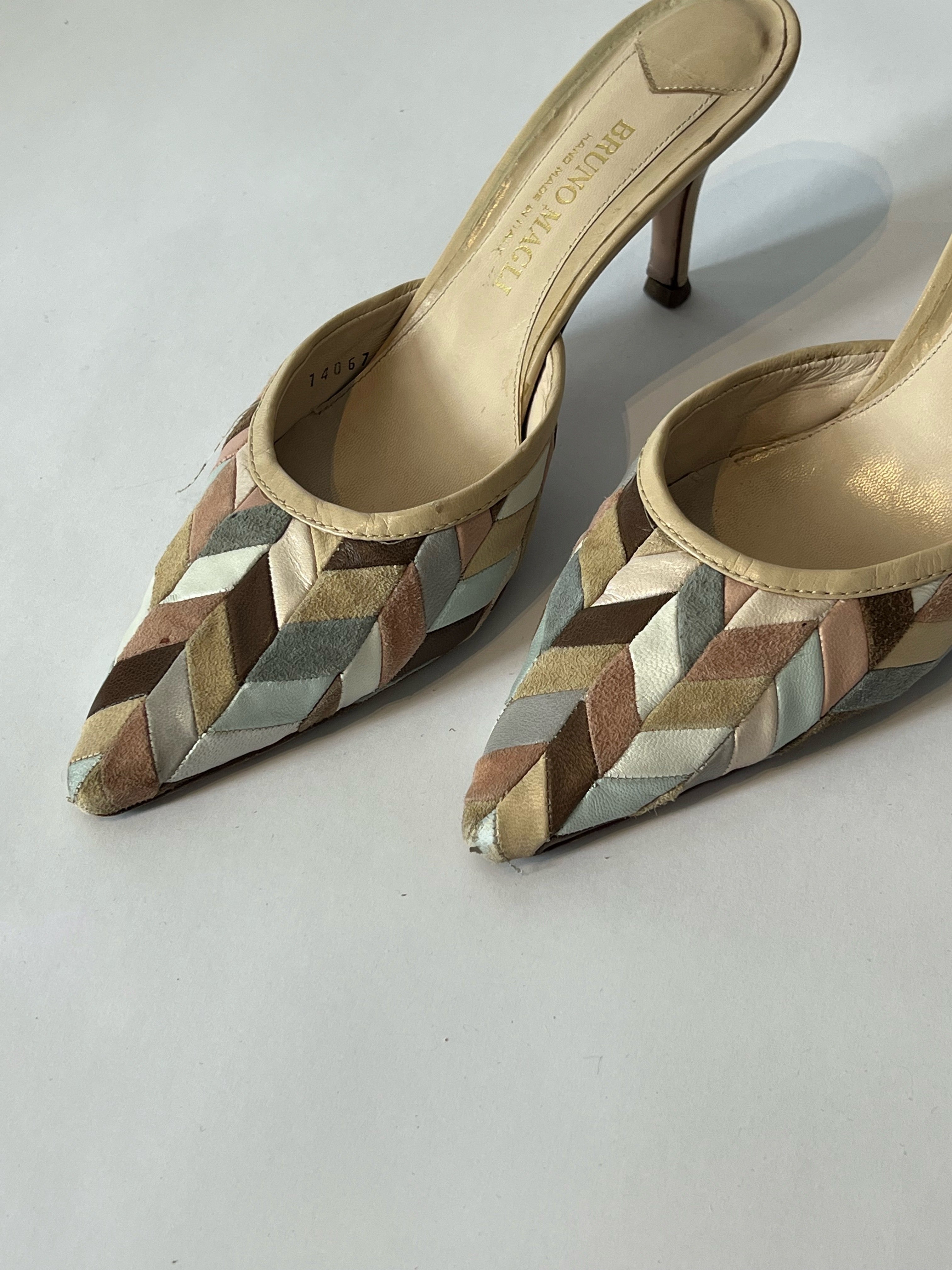 Vintage Bruno Magli Printed Mules Size 7.5