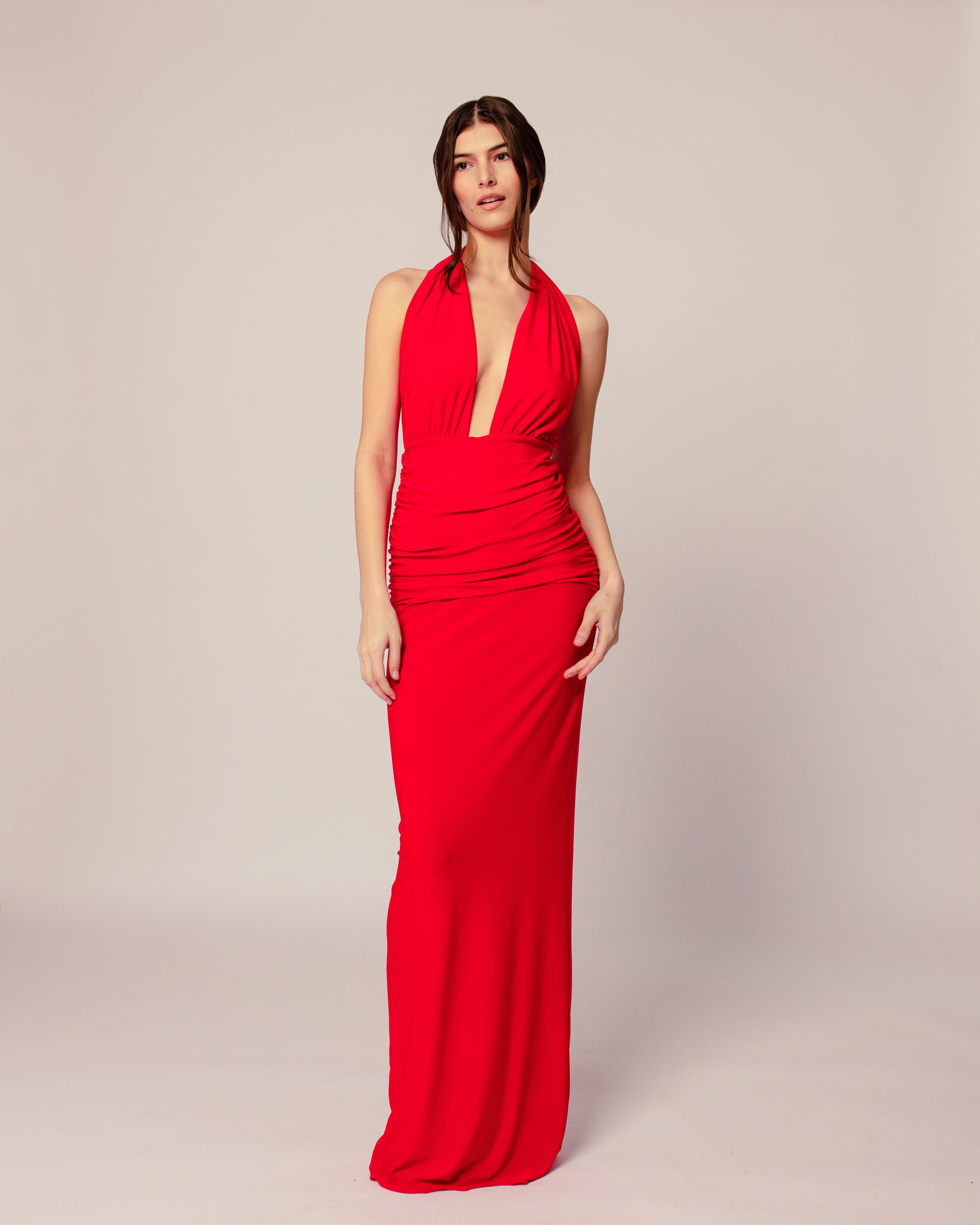 Halter Dress in Candy Apple Red