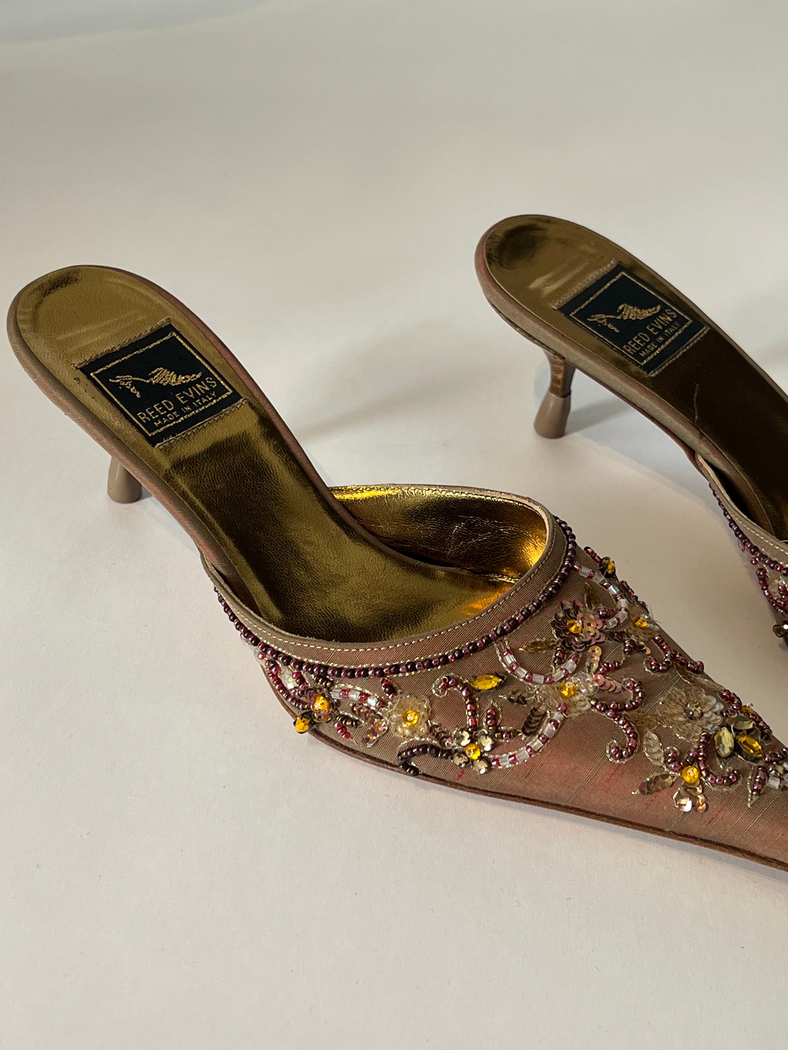 Vintage Beaded Mules Size 7.5