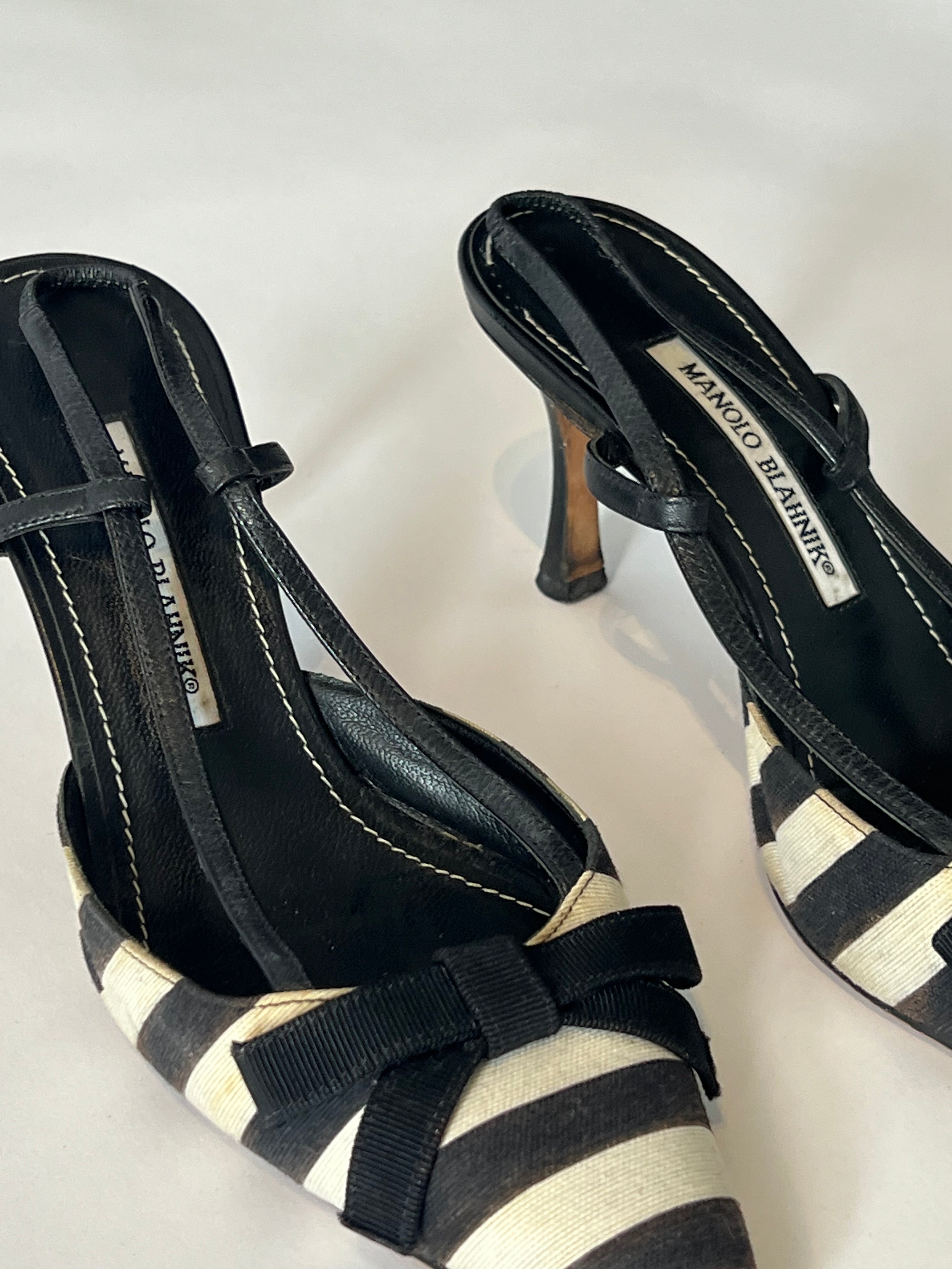 Vintage Manolo Blahnik Slingback Heel Size 38