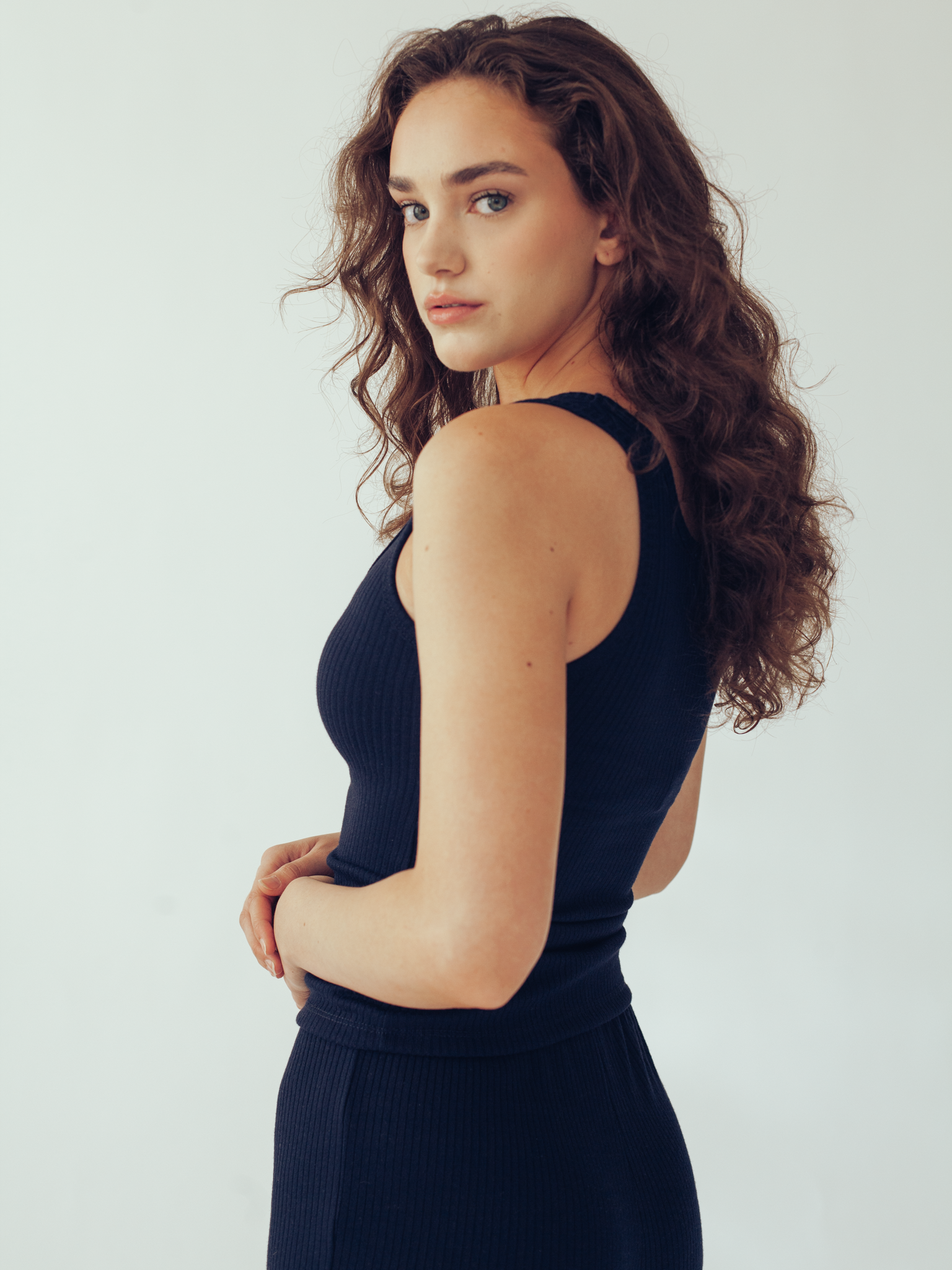 Ribbed Knit Tank in Navy