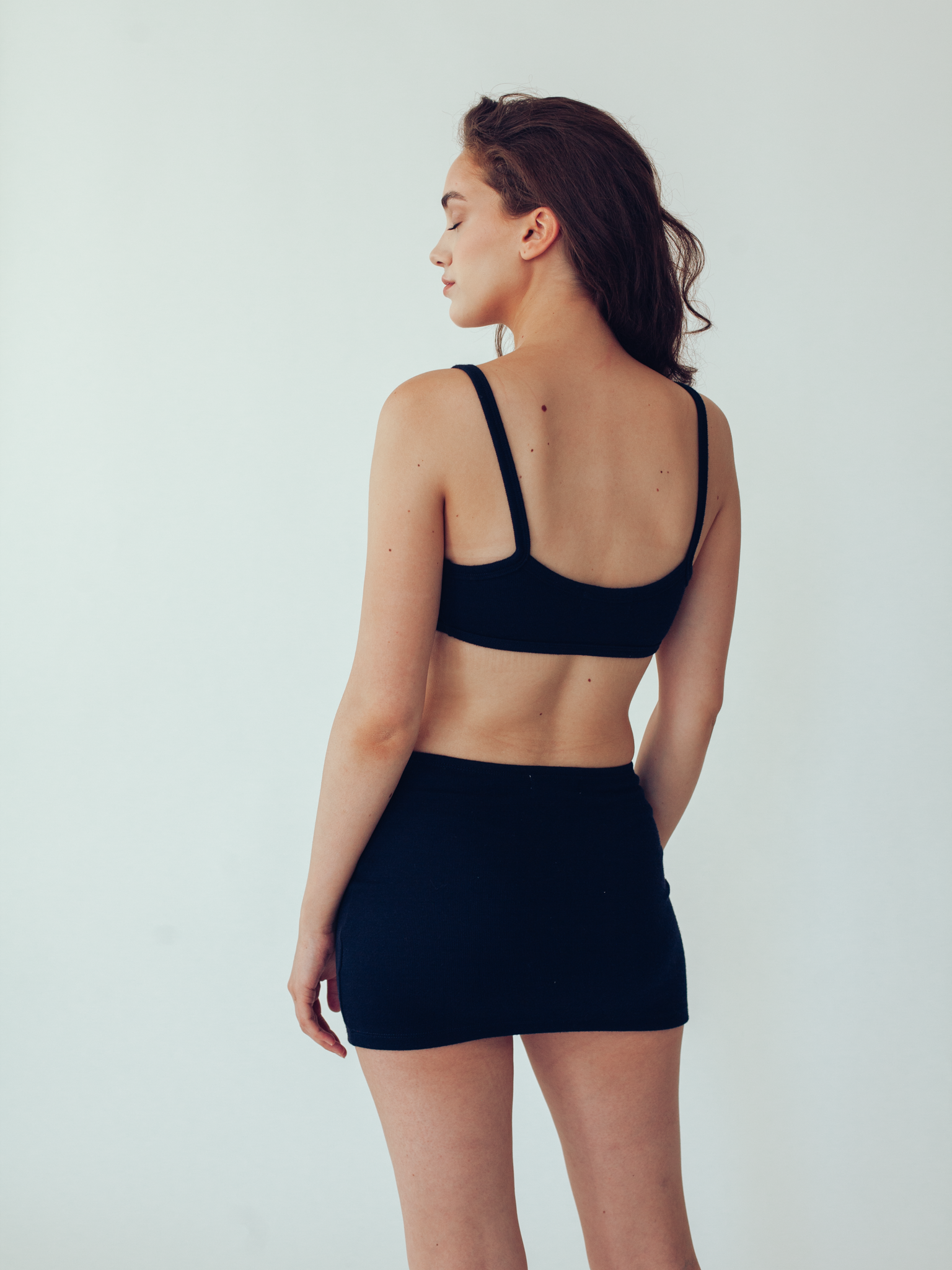 Knit Bra Top in Navy