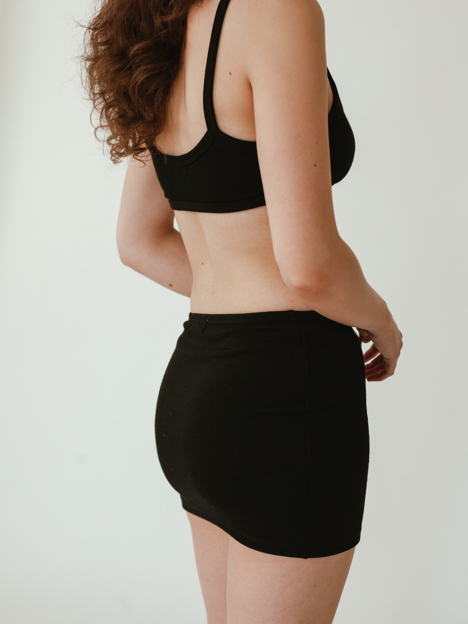 Knit Mini Skirt in Black