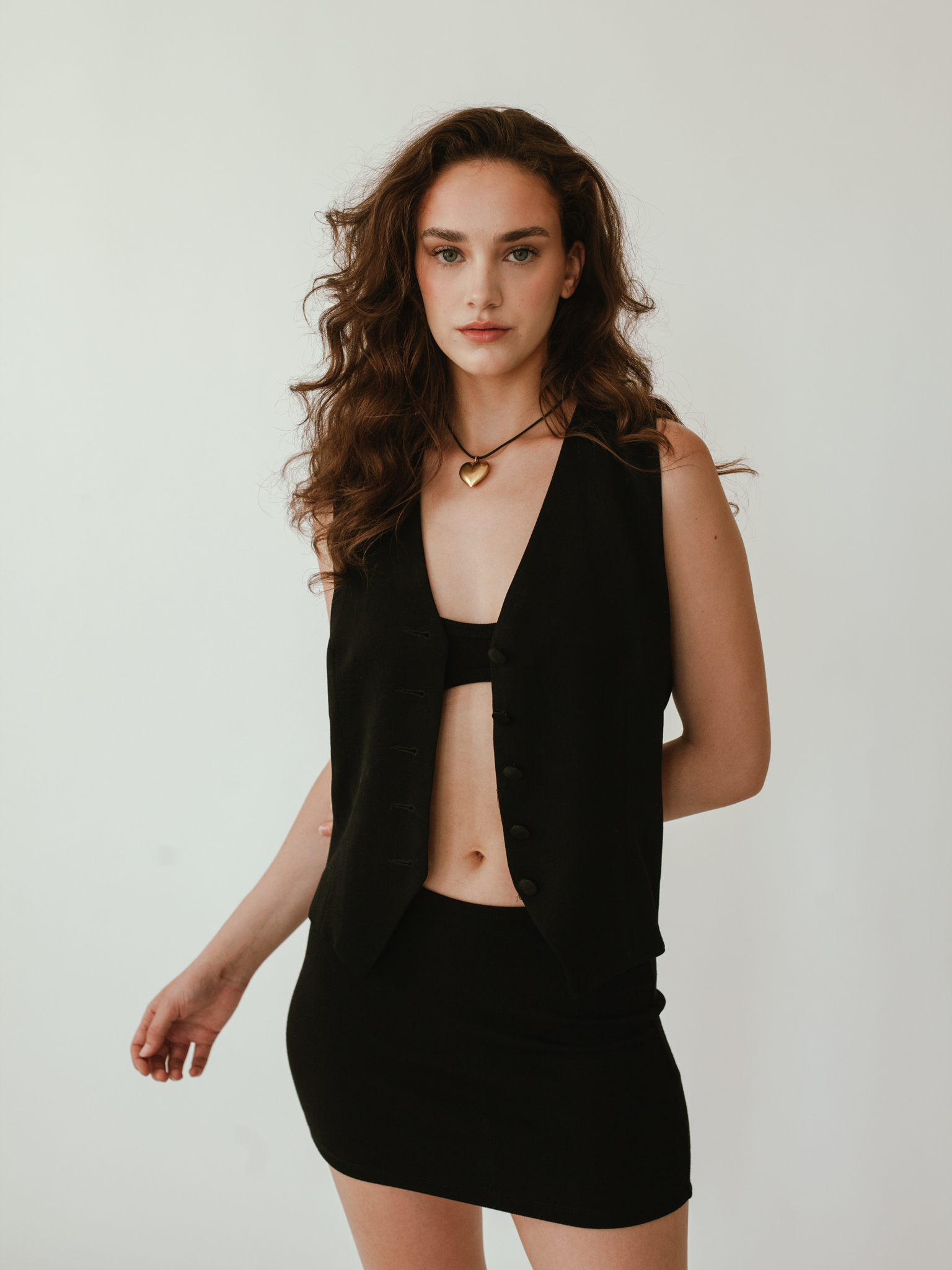 Knit Mini Skirt in Black