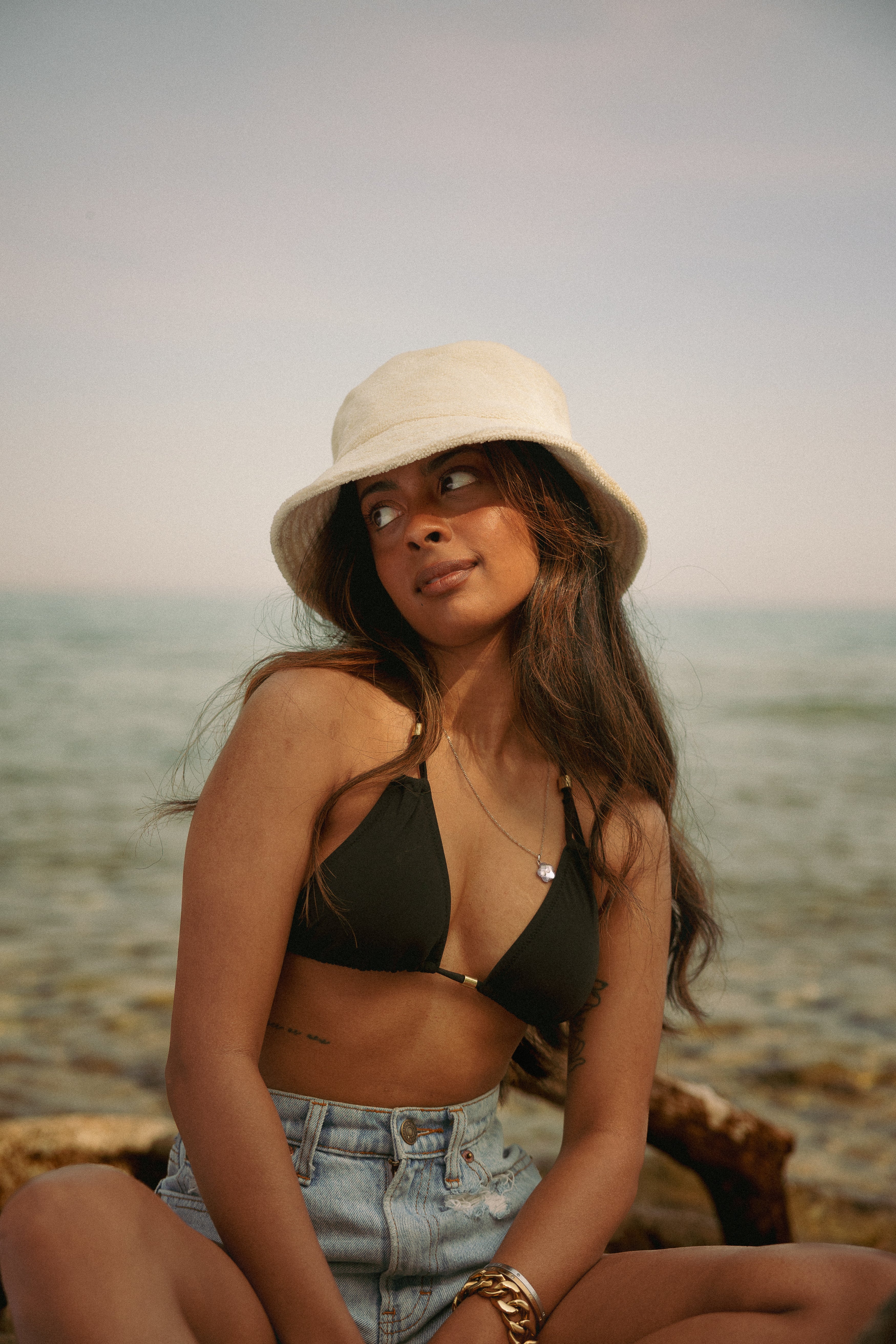 Cream Terry Cloth Hat