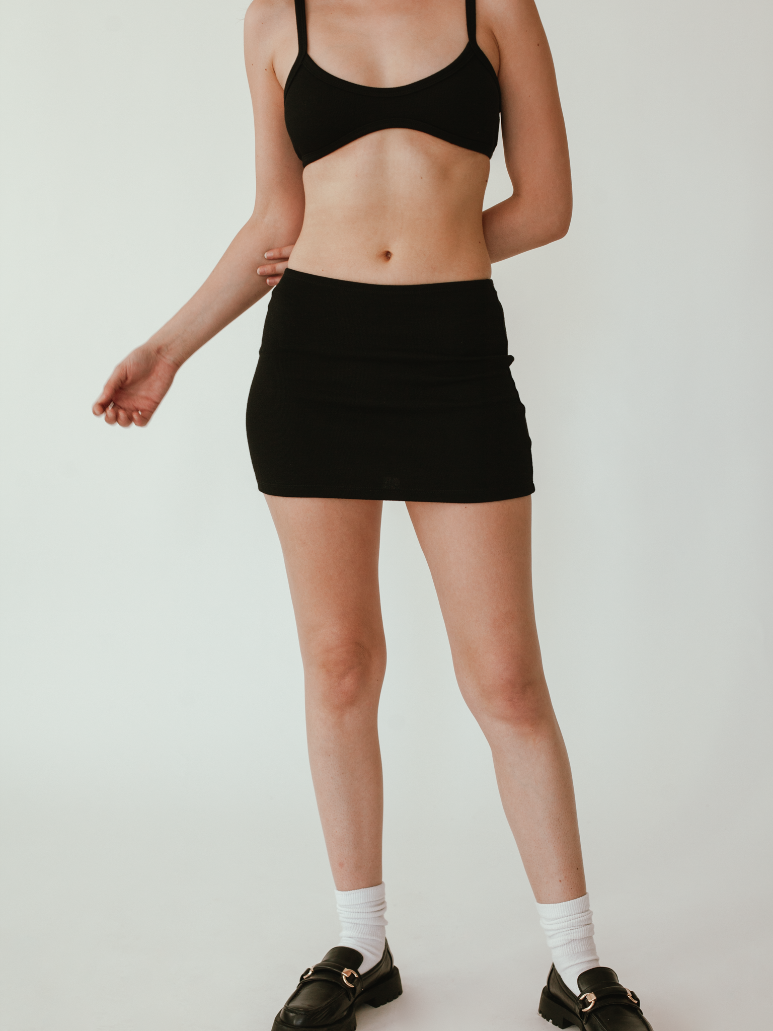 Knit Bra Top in Black