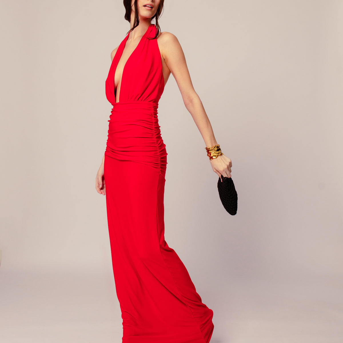 Halter Dress in Candy Apple Red